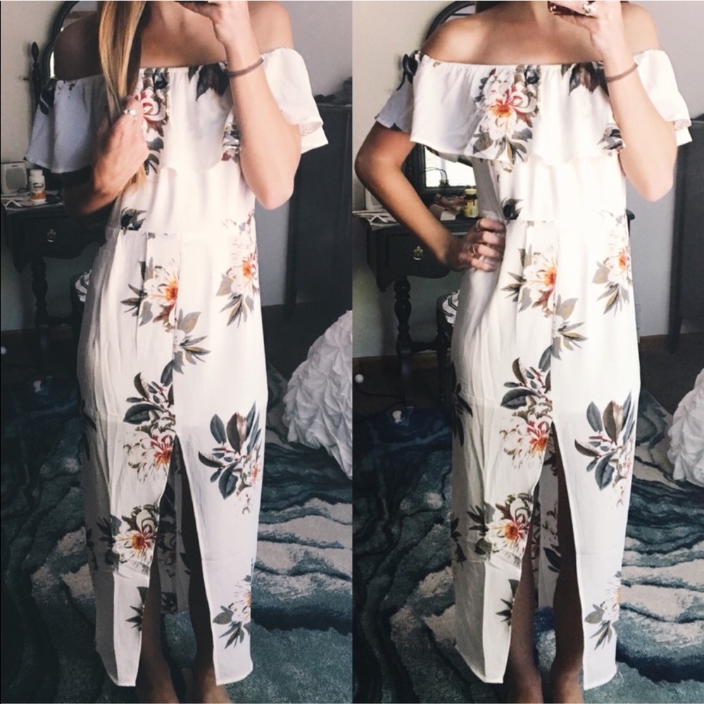 LAST ONE • Floral Off The Shoulder Dress - Picture 7 of 8